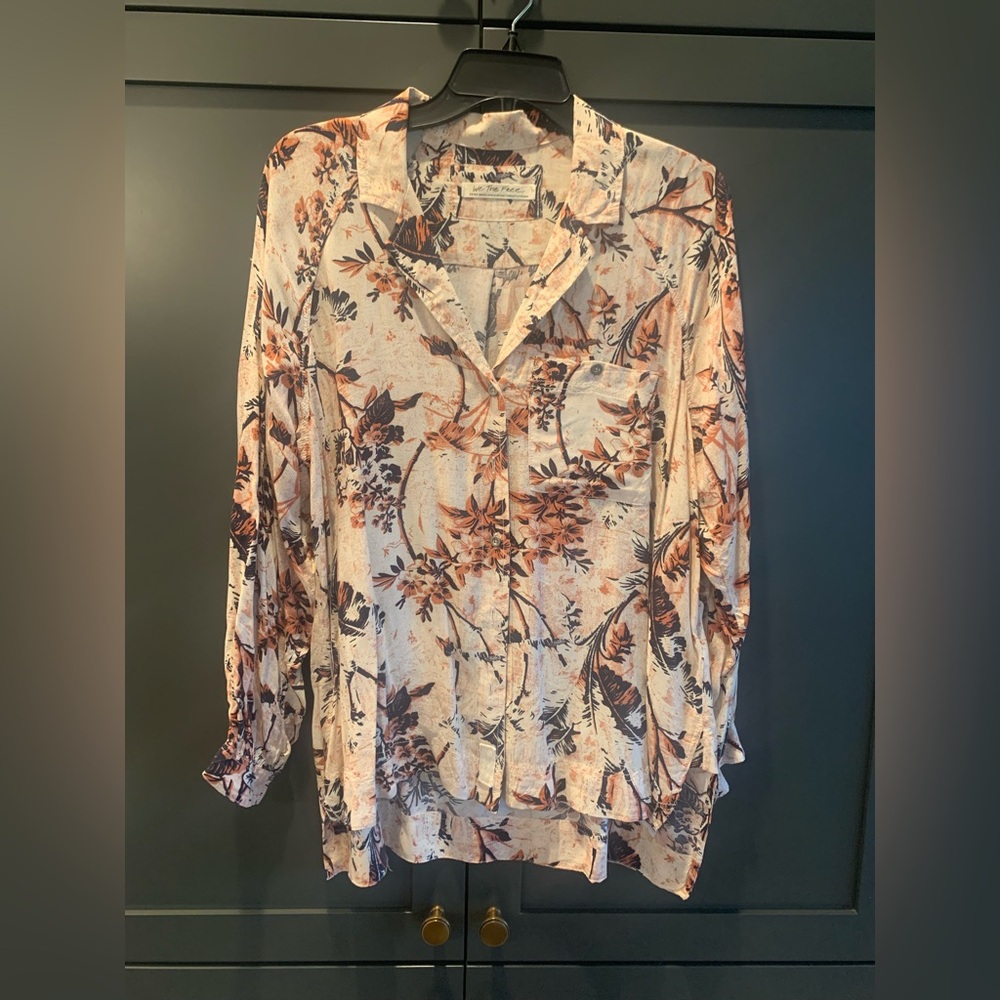 Free People We The Free floral button down blouse.